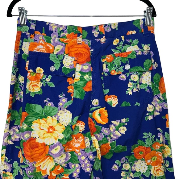 Ralph Lauren Lauren Floral Print Capri Pant wide leg Bright Size 10 - Picture 6 of 11